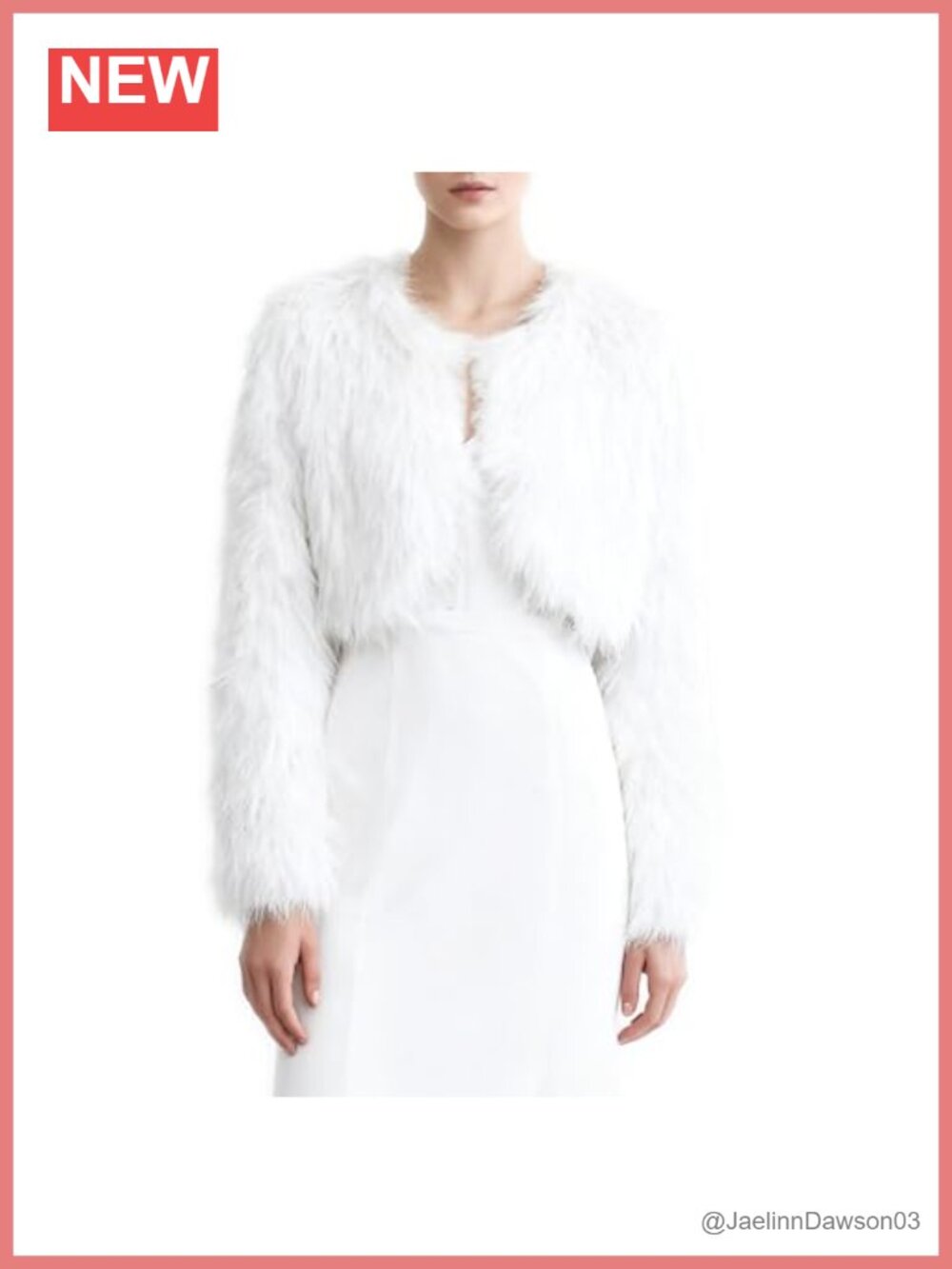 Faux Fur Cropped Coat Open Front Pockets Winter Jacket
